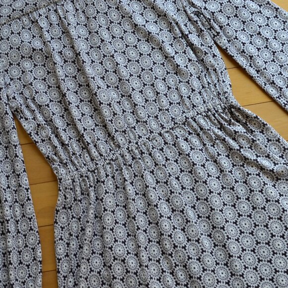 Boden Linen Blend Dress Floral Long Sleeve Pockets Tassel Tie Size 8R - Picture 14 of 14